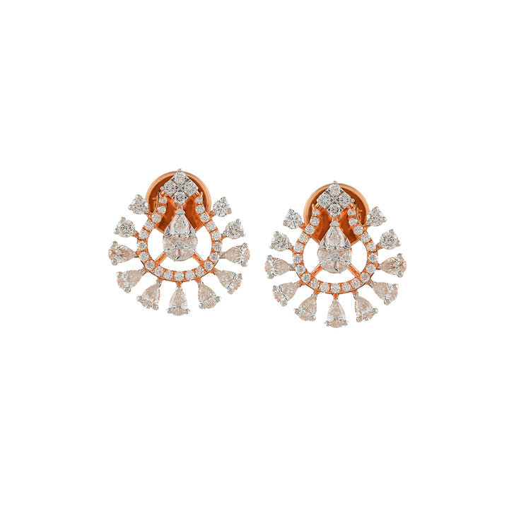 Flower Drops Diamond Earrings - Krishna Jewellers Pearls and Gems