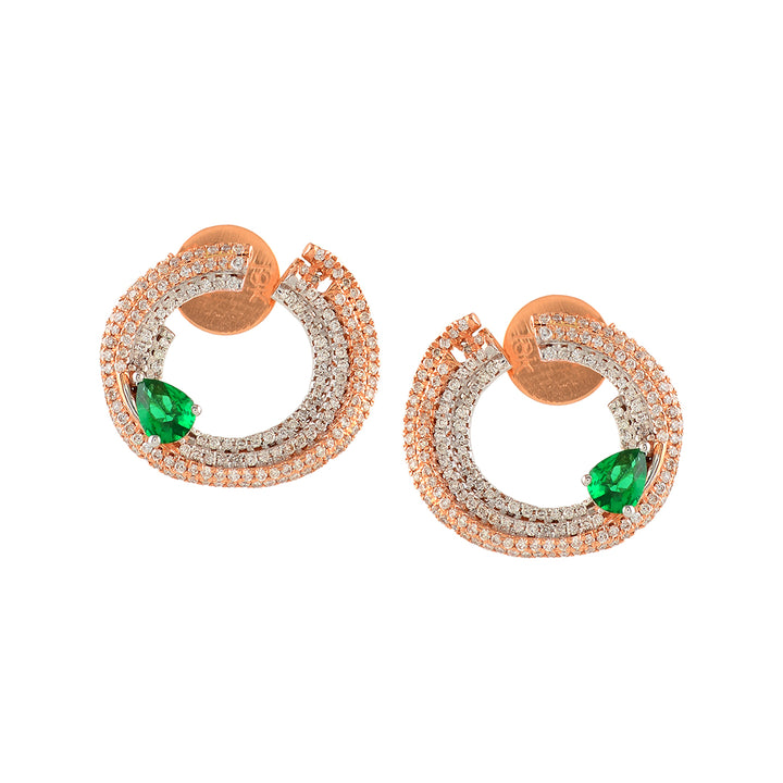 Open Curve Diamond Earrings - Krishna Jewellers Pearls and Gems