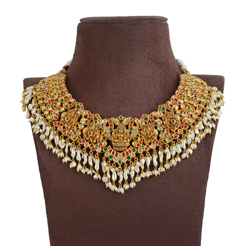 22k Gold Polki Ruby Choker