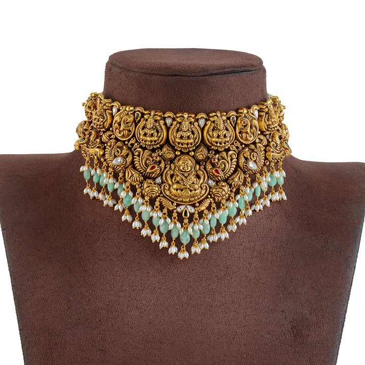 22K Gold Choker with Nakshi Work - Krishna Jewellers Pearls and Gems