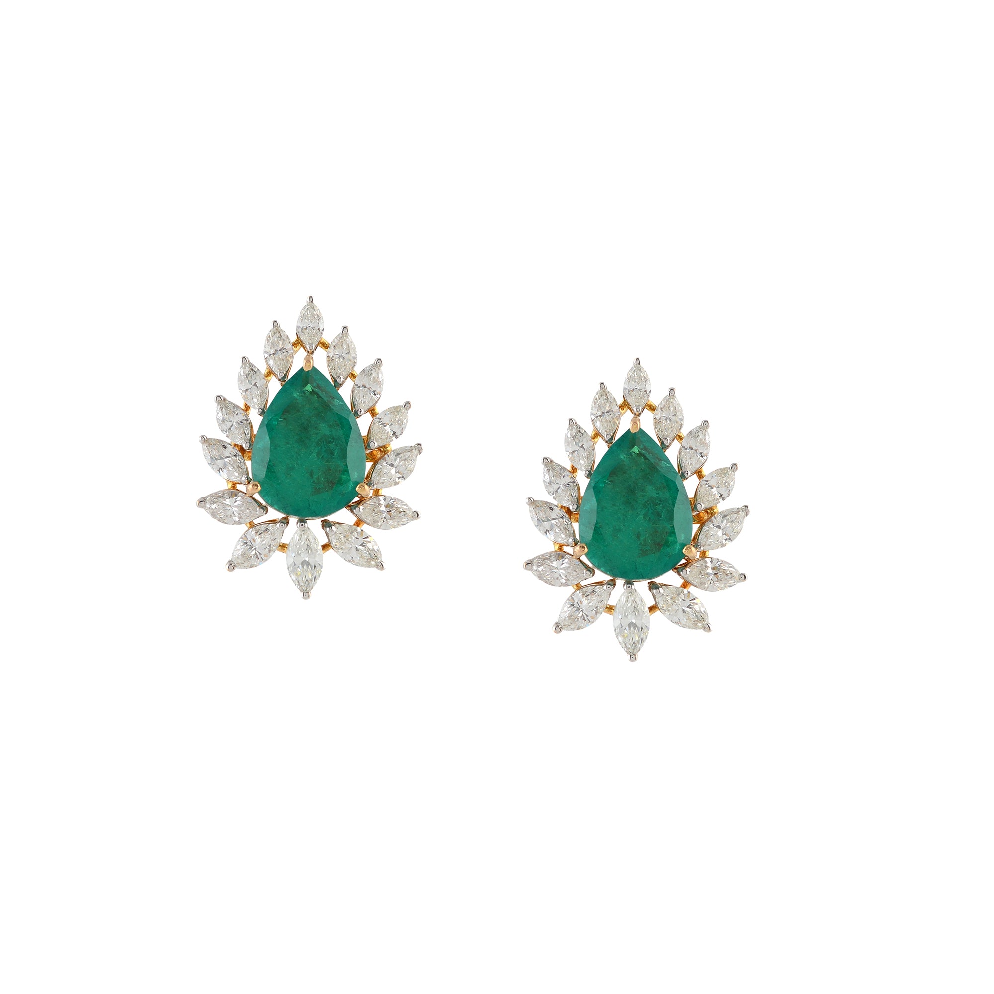 Marquise Cut Diamond Stud Earrings - Krishna Jewellers Pearls and Gems