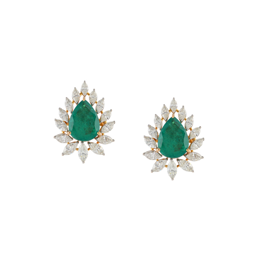 Marquise Cut Diamond Stud Earrings - Krishna Jewellers Pearls and Gems