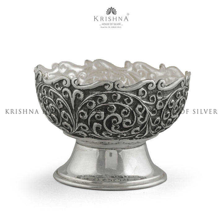 Contemporary Silver Flower Basket - Krishna Jewellers Pearls and Gems