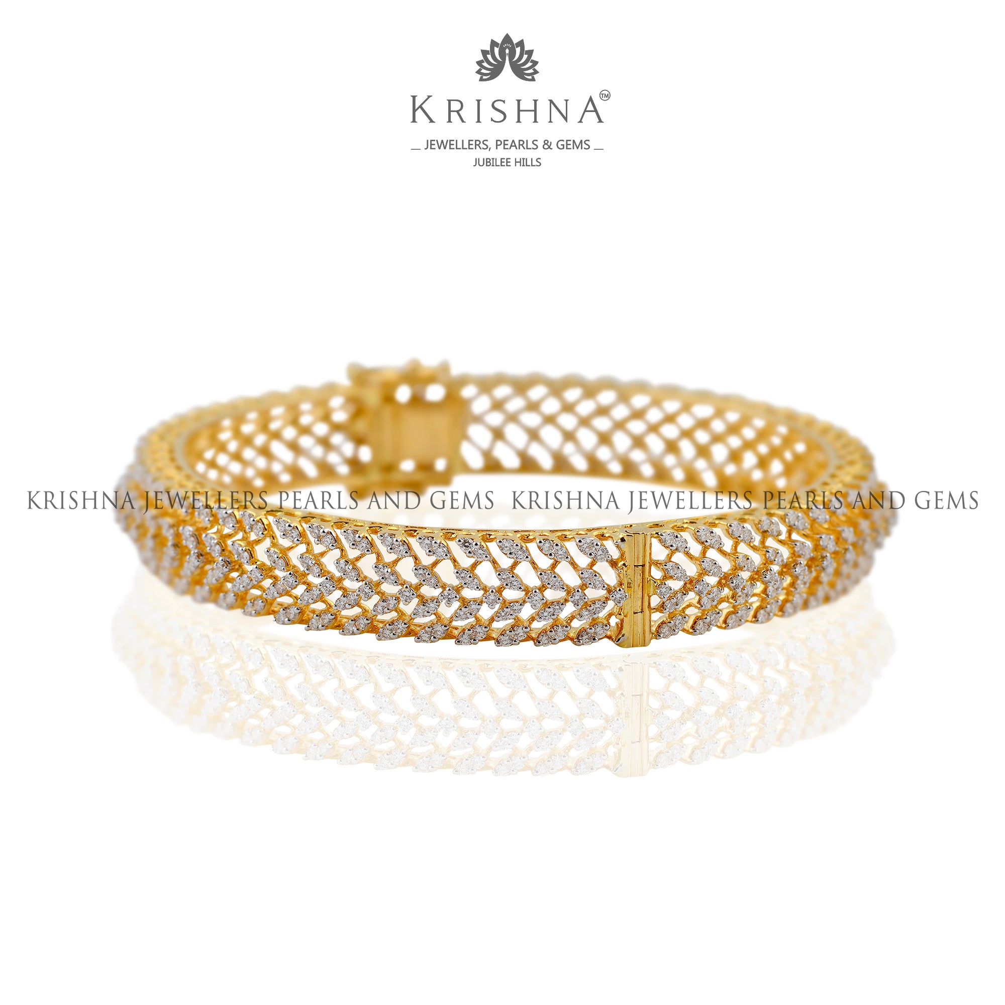 Sparkling Diamond Bangle - Krishna Jewellers Pearls and Gems