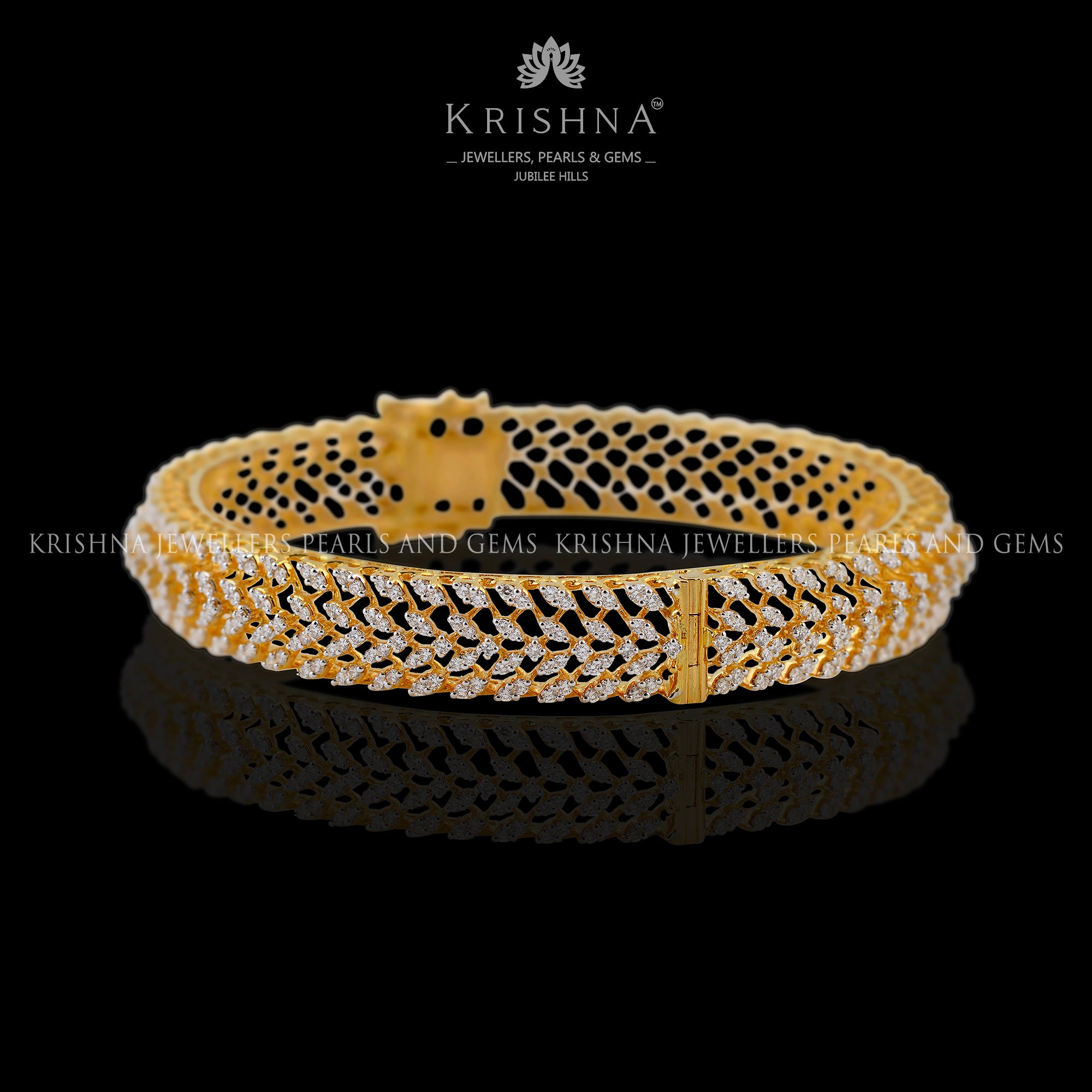 Sparkling Diamond Bangle - Krishna Jewellers Pearls and Gems