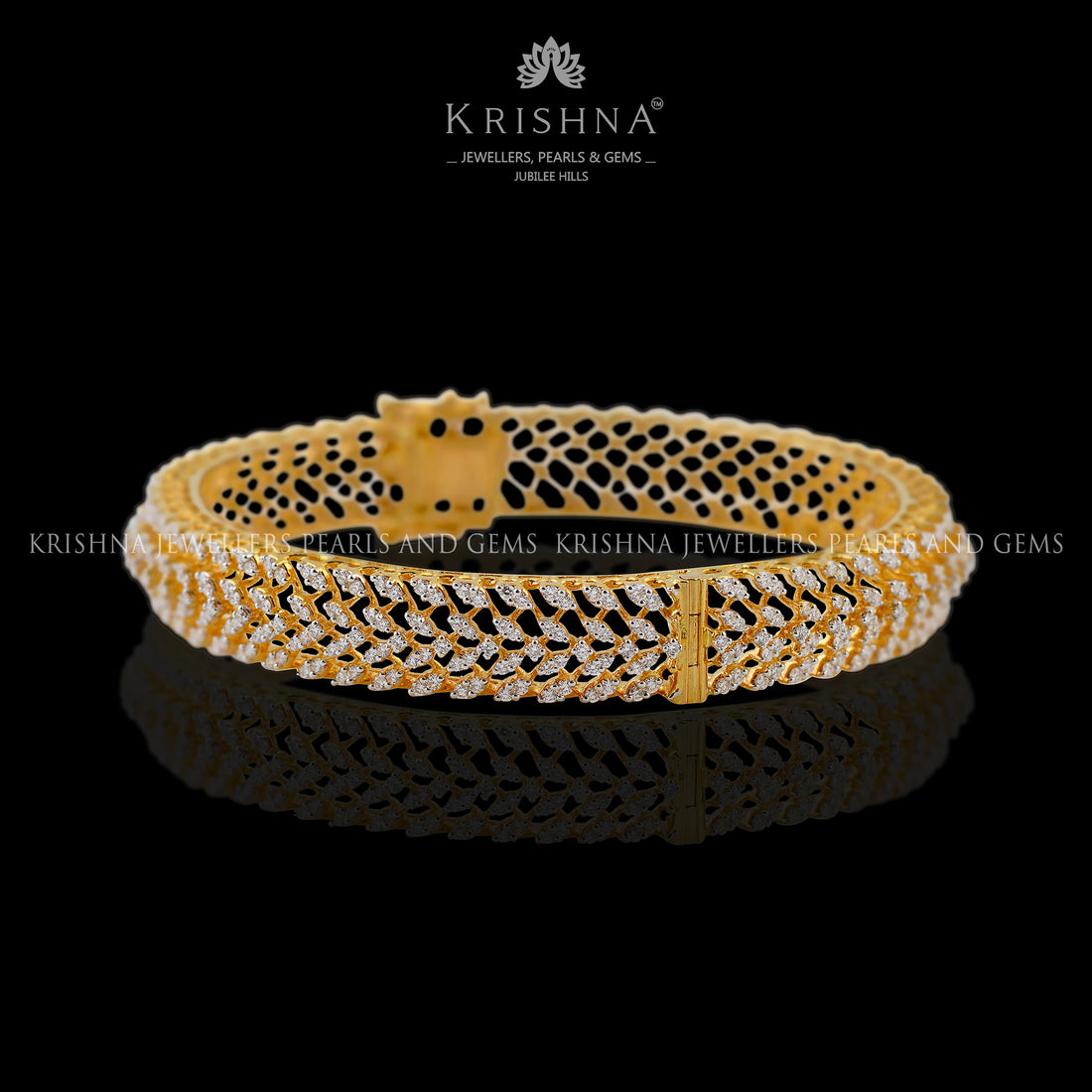 Sparkling Diamond Bangle - Krishna Jewellers Pearls and Gems