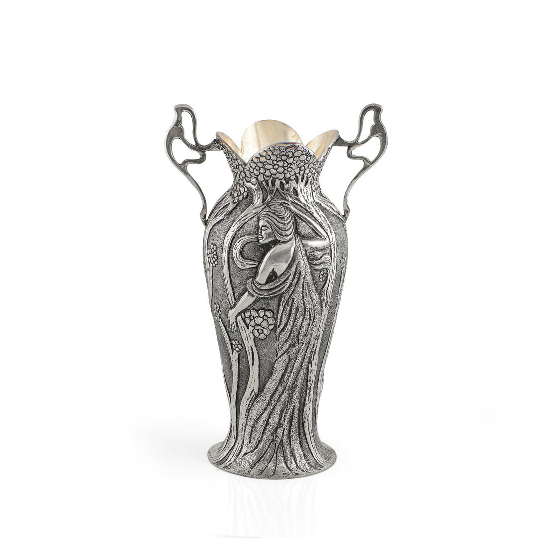 Artistic Silver Vase In Antique Finish - Krishna Jewellers Pearls and Gems