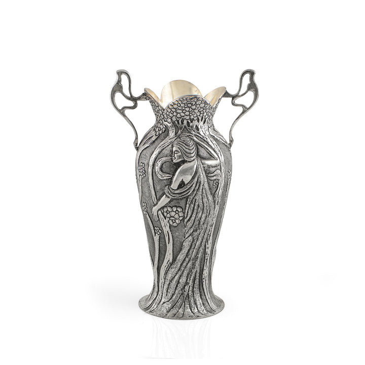 Artistic Silver Vase In Antique Finish - Krishna Jewellers Pearls and Gems
