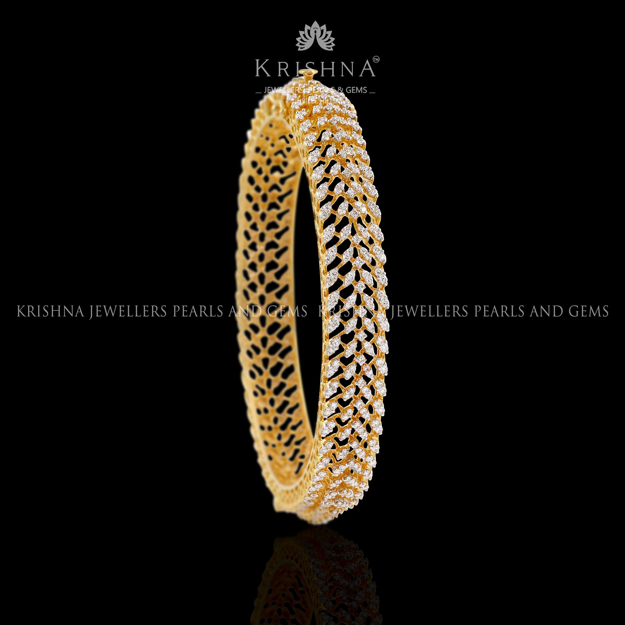 Sparkling Diamond Bangle - Krishna Jewellers Pearls and Gems