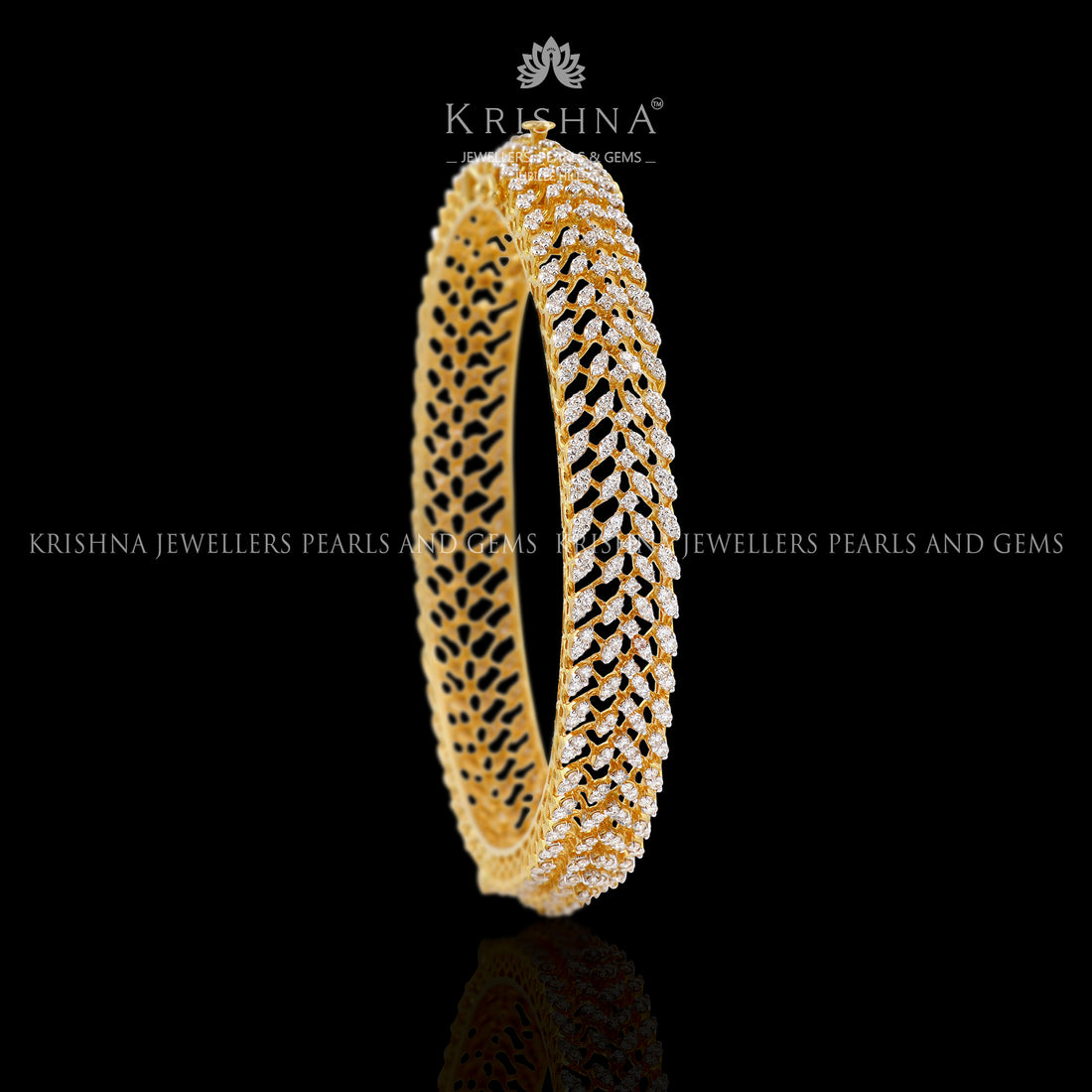 Sparkling Diamond Bangle - Krishna Jewellers Pearls and Gems