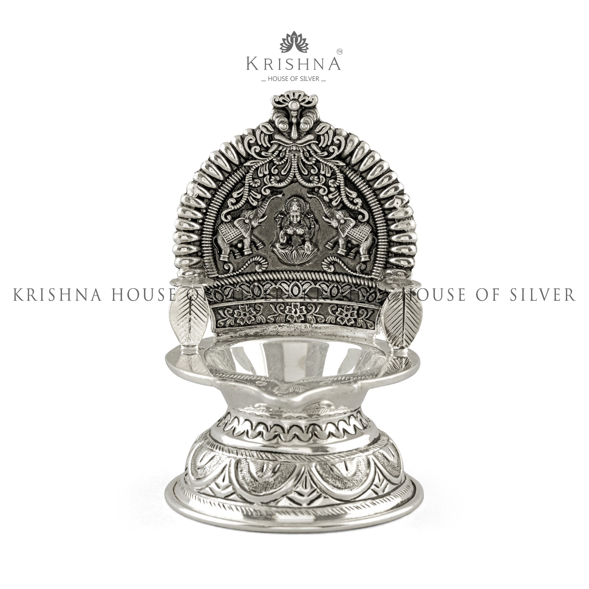 Rustic silver Laxmi Diya - Krishna Jewellers Pearls and Gems