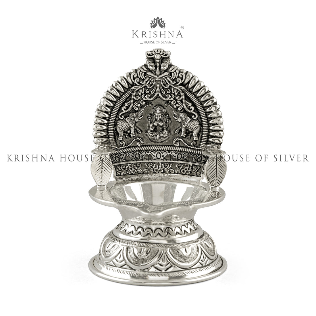 Rustic silver Laxmi Diya - Krishna Jewellers Pearls and Gems