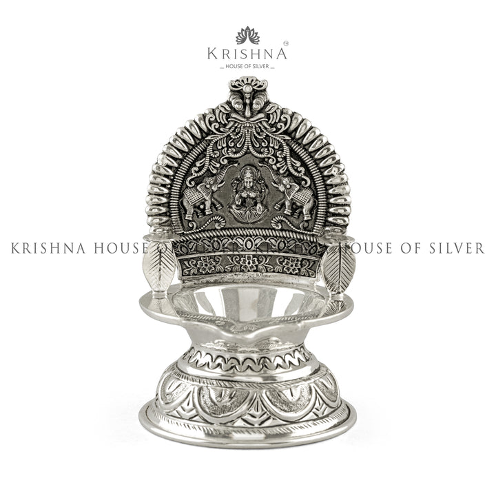 Rustic silver Laxmi Diya - Krishna Jewellers Pearls and Gems