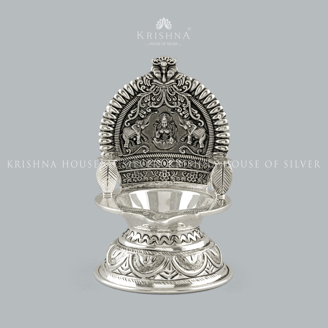 Rustic silver Laxmi Diya - Krishna Jewellers Pearls and Gems