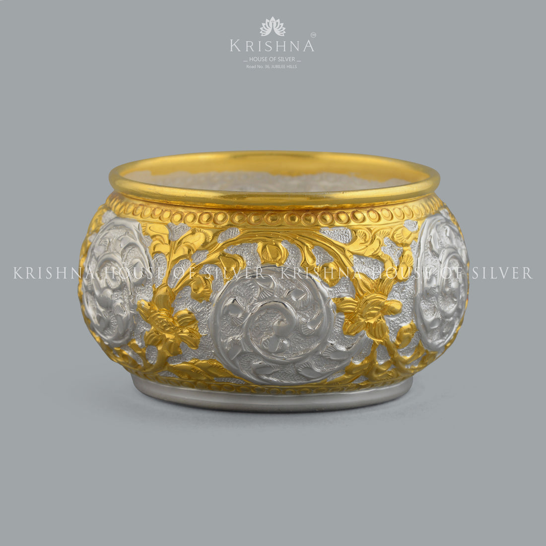Antique Silver Flower Basket - Krishna Jewellers Pearls and Gems