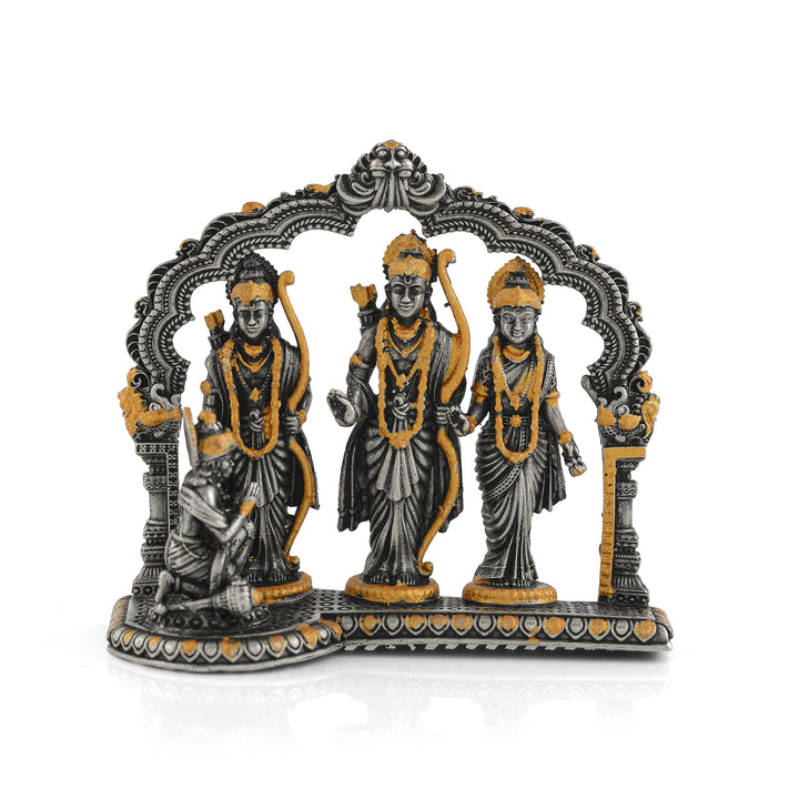 Ram Parivar Idol In Silver With Gold Highlights - Krishna Jewellers Pearls and Gems