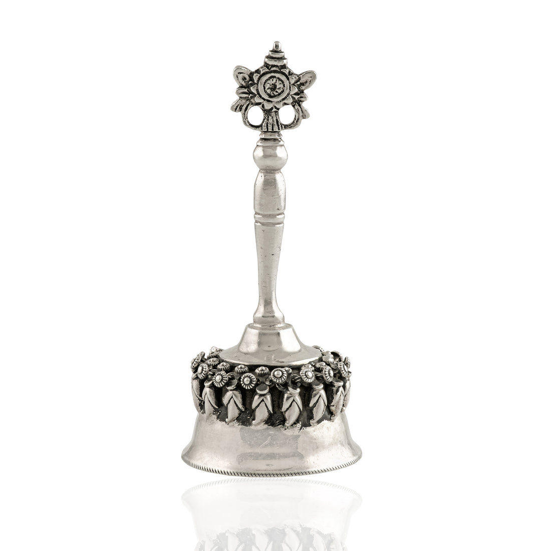 Shanka-Chakra Silver Pooja Bell - Krishna Jewellers Pearls and Gems
