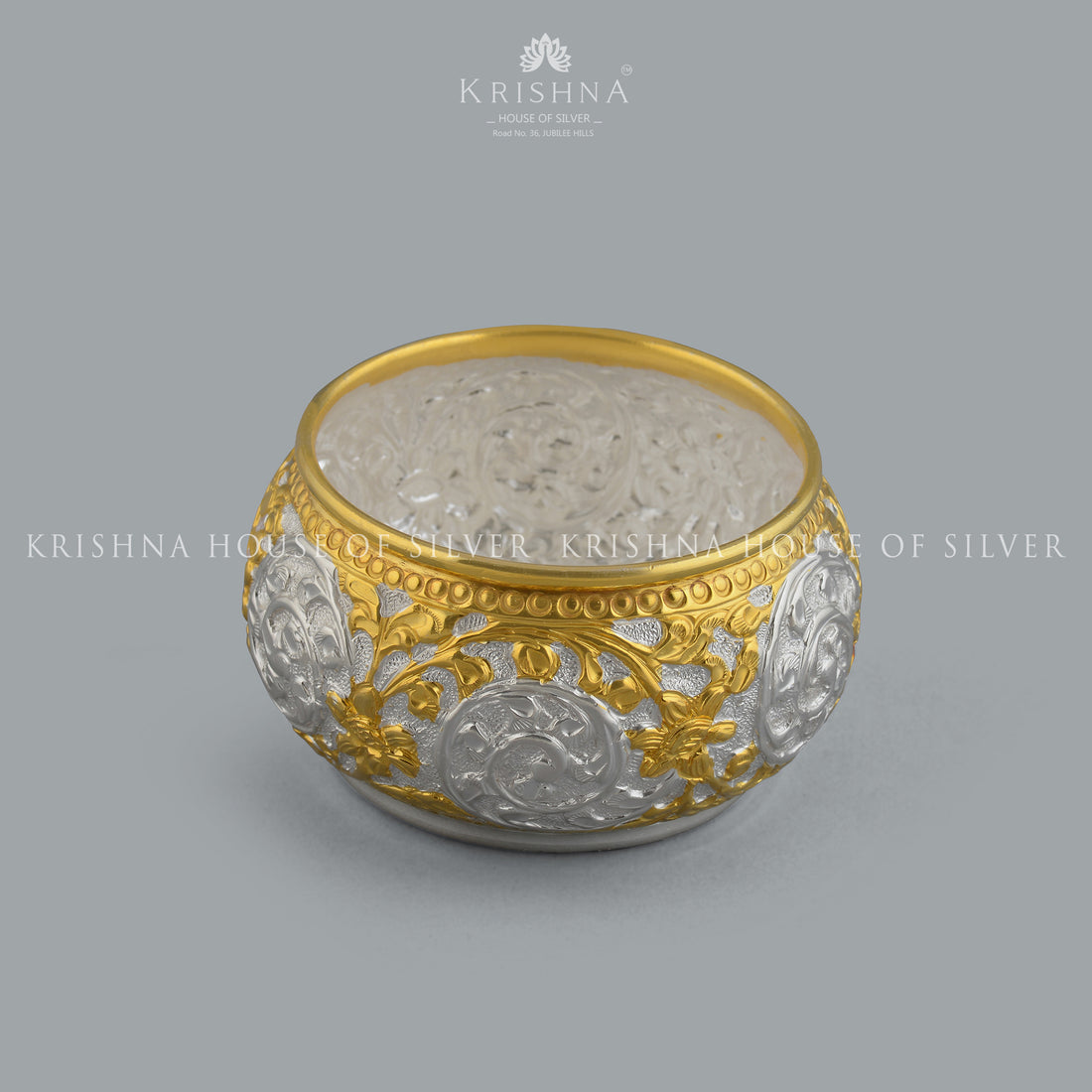 Antique Silver Flower Basket - Krishna Jewellers Pearls and Gems