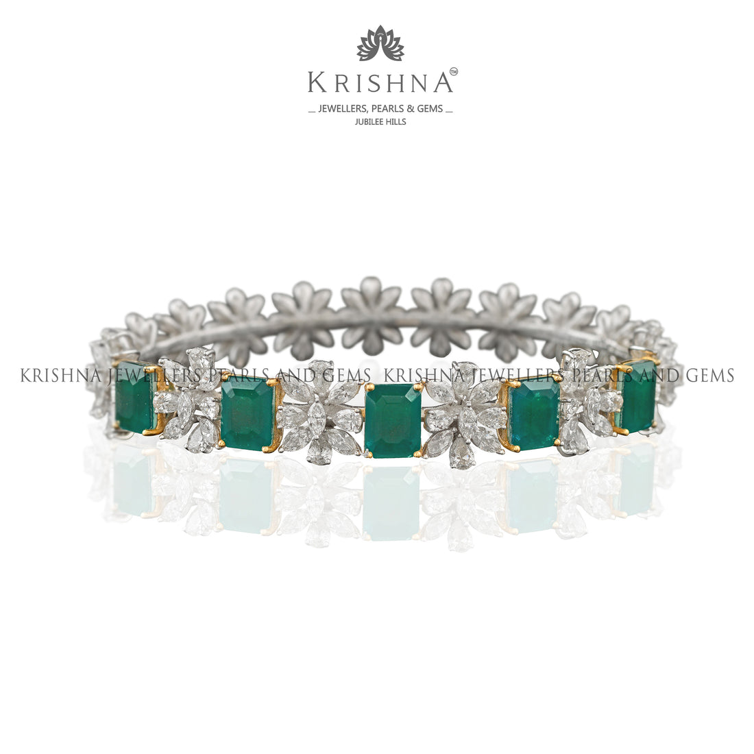 Luxy Floral Diamond Bangles - Krishna Jewellers Pearls and Gems