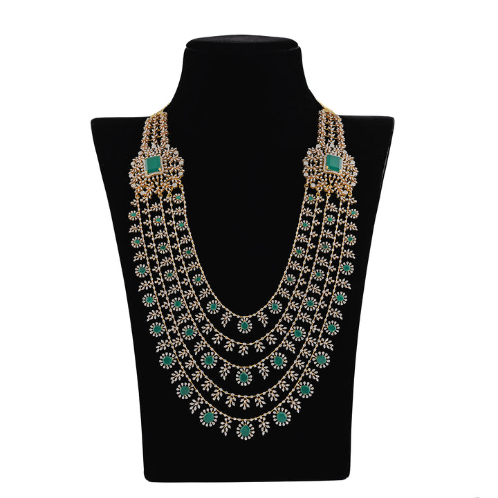 5 Layer Diamond Haram Necklace - Krishna Jewellers Pearls and Gems