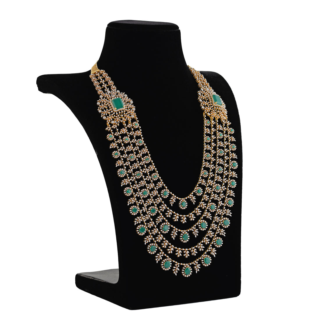 5 Layer Diamond Haram Necklace - Krishna Jewellers Pearls and Gems