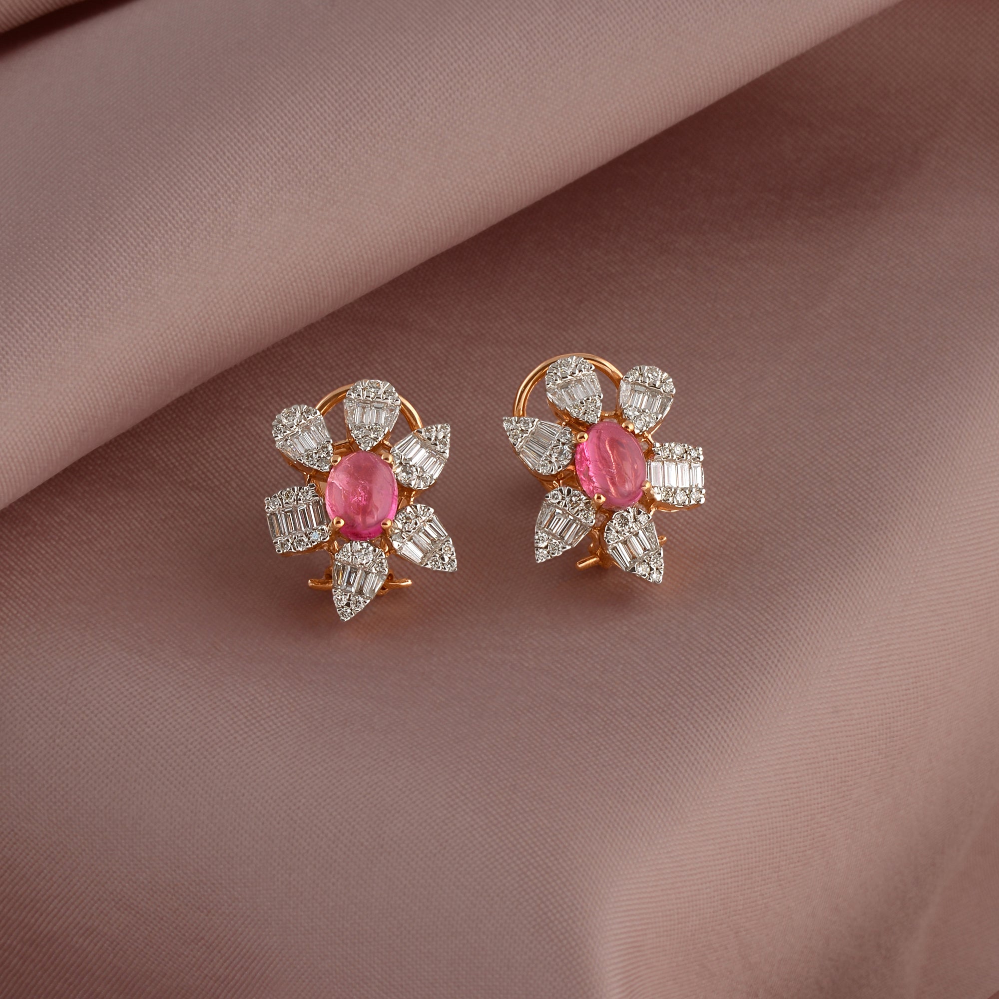 Luxy Floral Gemstone Earrings - Krishna Jewellers Pearls and Gems