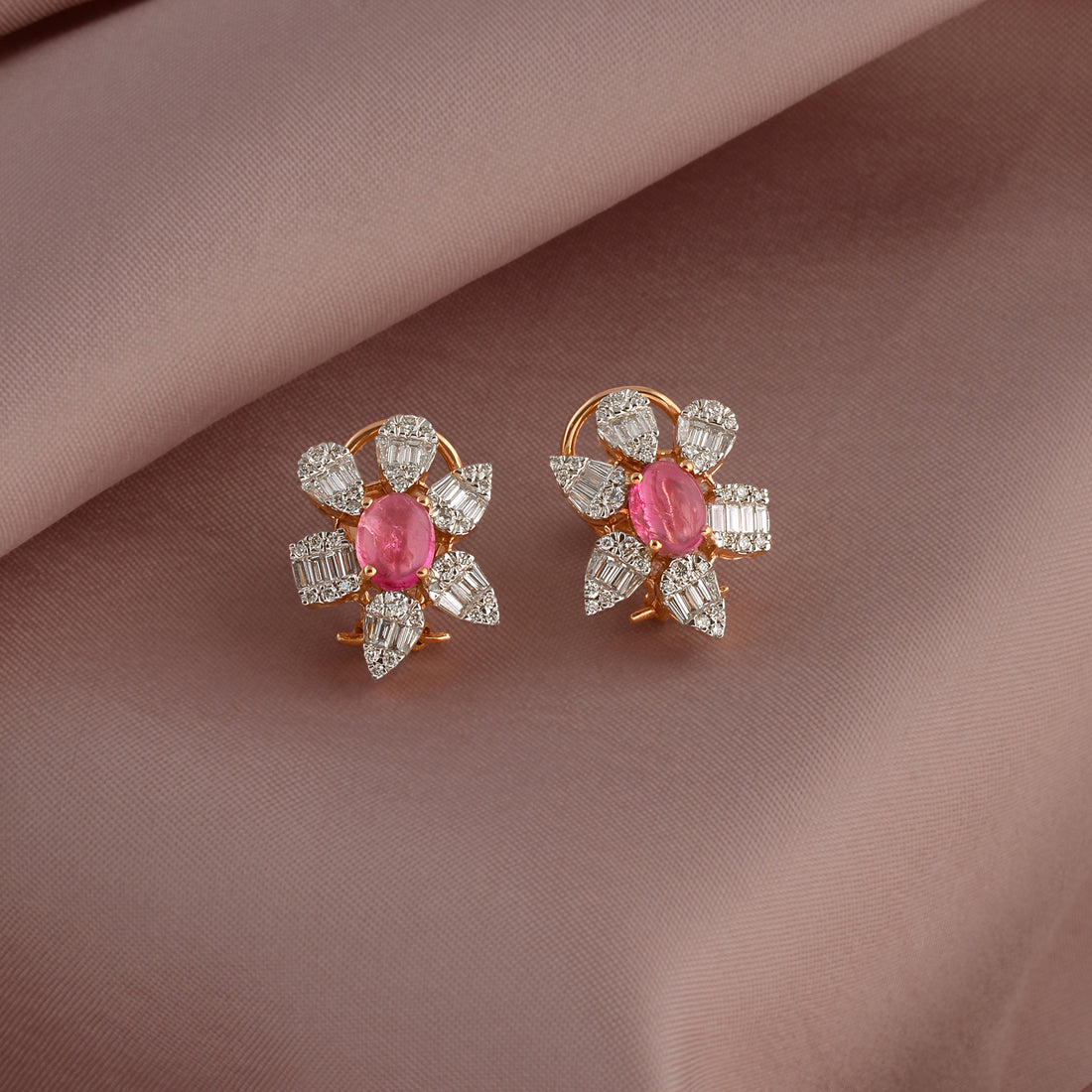 Luxy Floral Gemstone Earrings - Krishna Jewellers Pearls and Gems