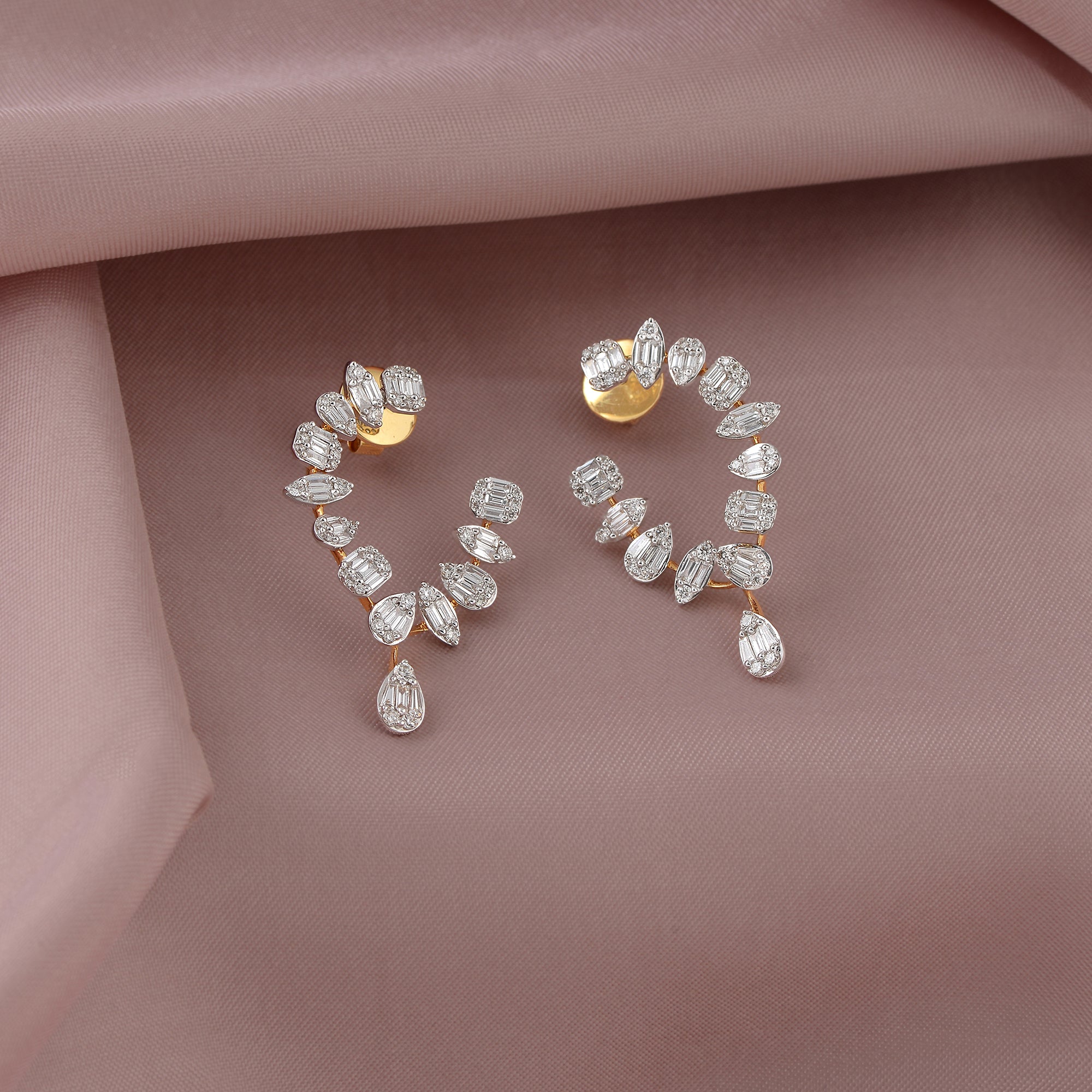 Luxurious Swanky Diamond Earring - Krishna Jewellers Pearls and Gems