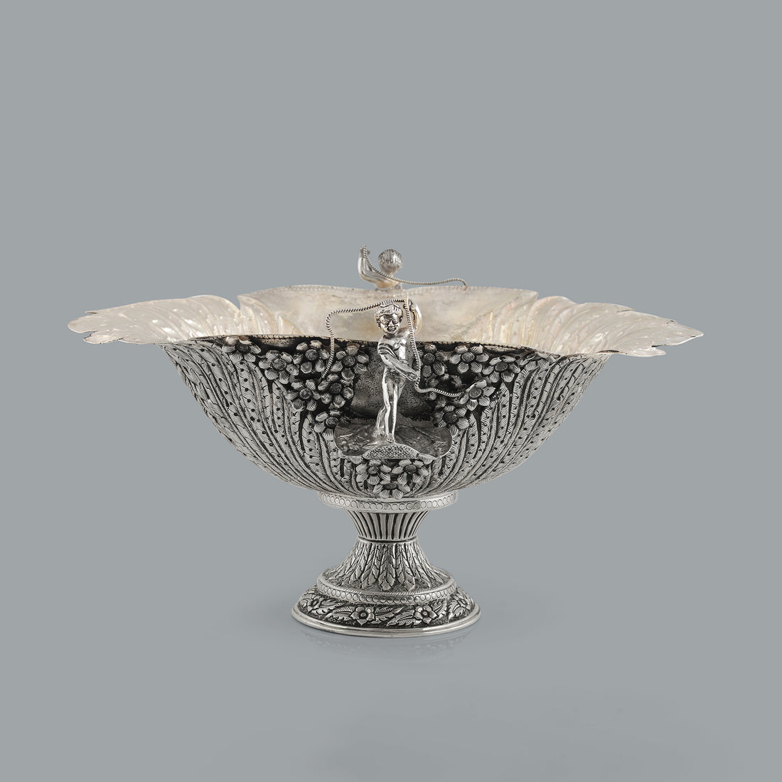 Silver Fruit Bowl Crafted with 92.5 Pure Silver - Krishna Jewellers Pearls and Gems