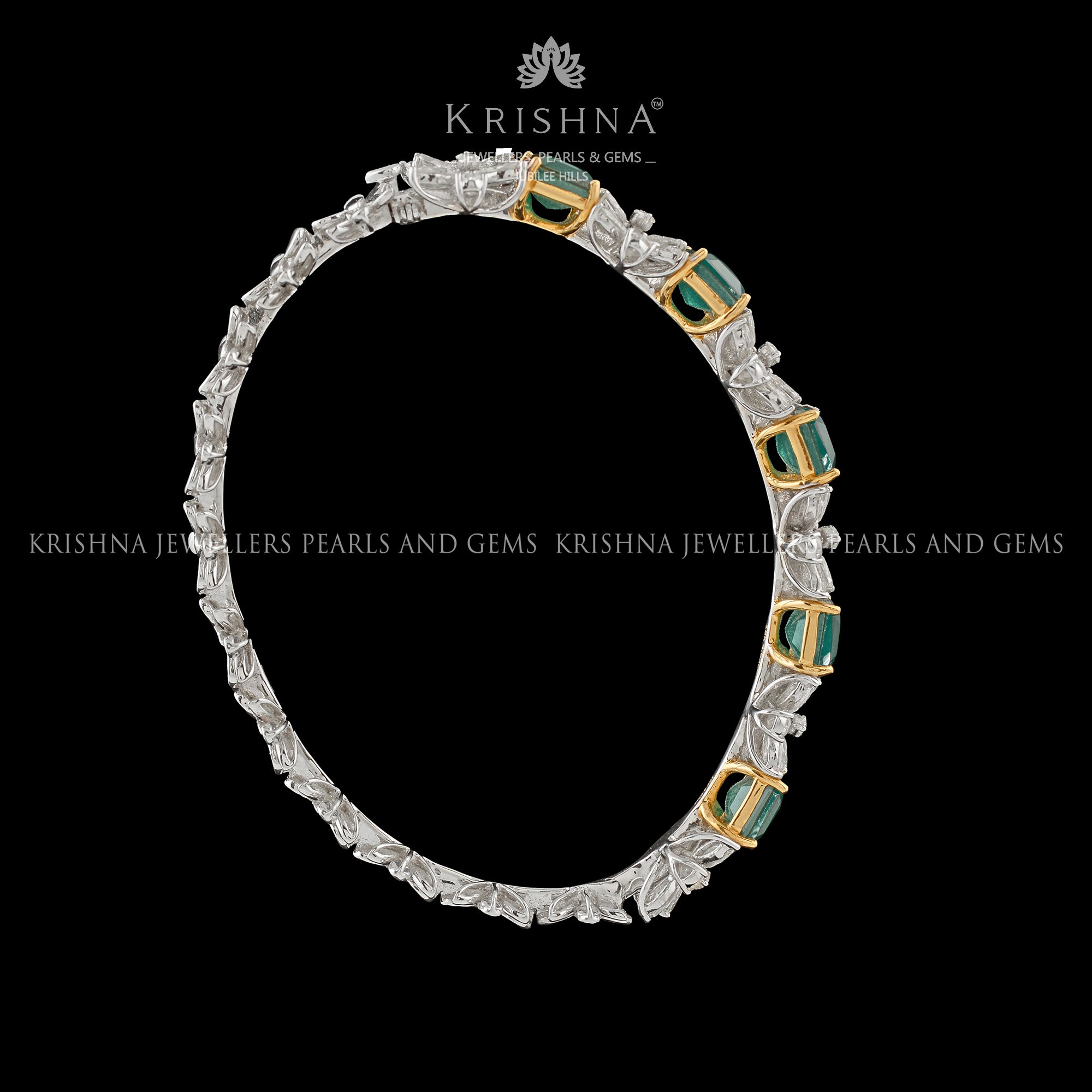 Luxy Floral Diamond Bangles - Krishna Jewellers Pearls and Gems