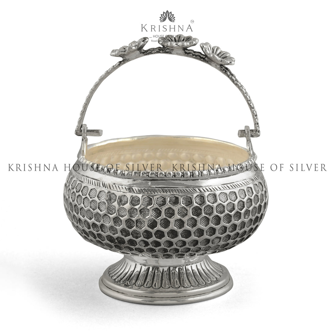 Silver Bowl in Flower Designs - Krishna Jewellers Pearls and Gems