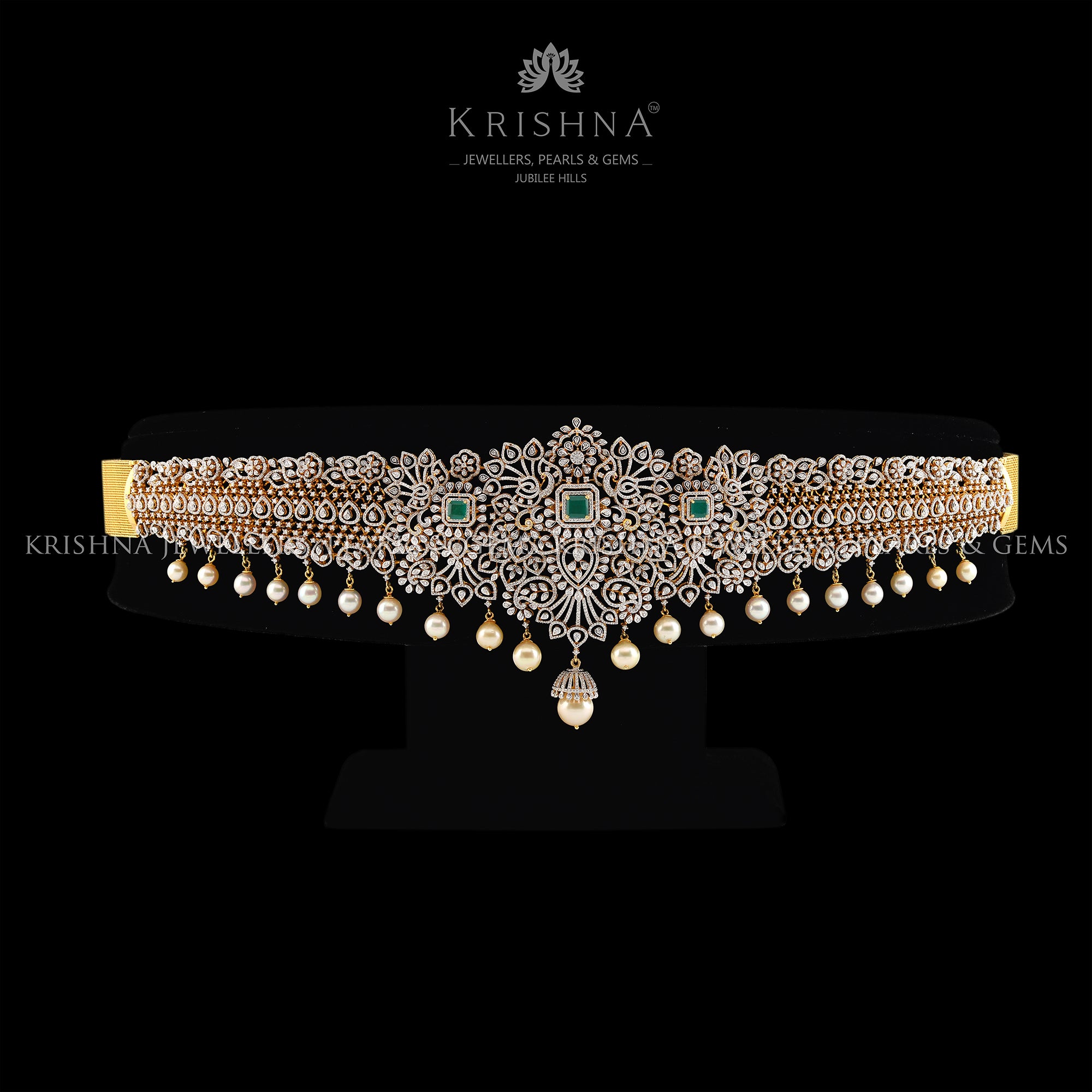 Diamond Vaddanam Crafted with18k Gold - Krishna Jewellers Pearls and Gems
