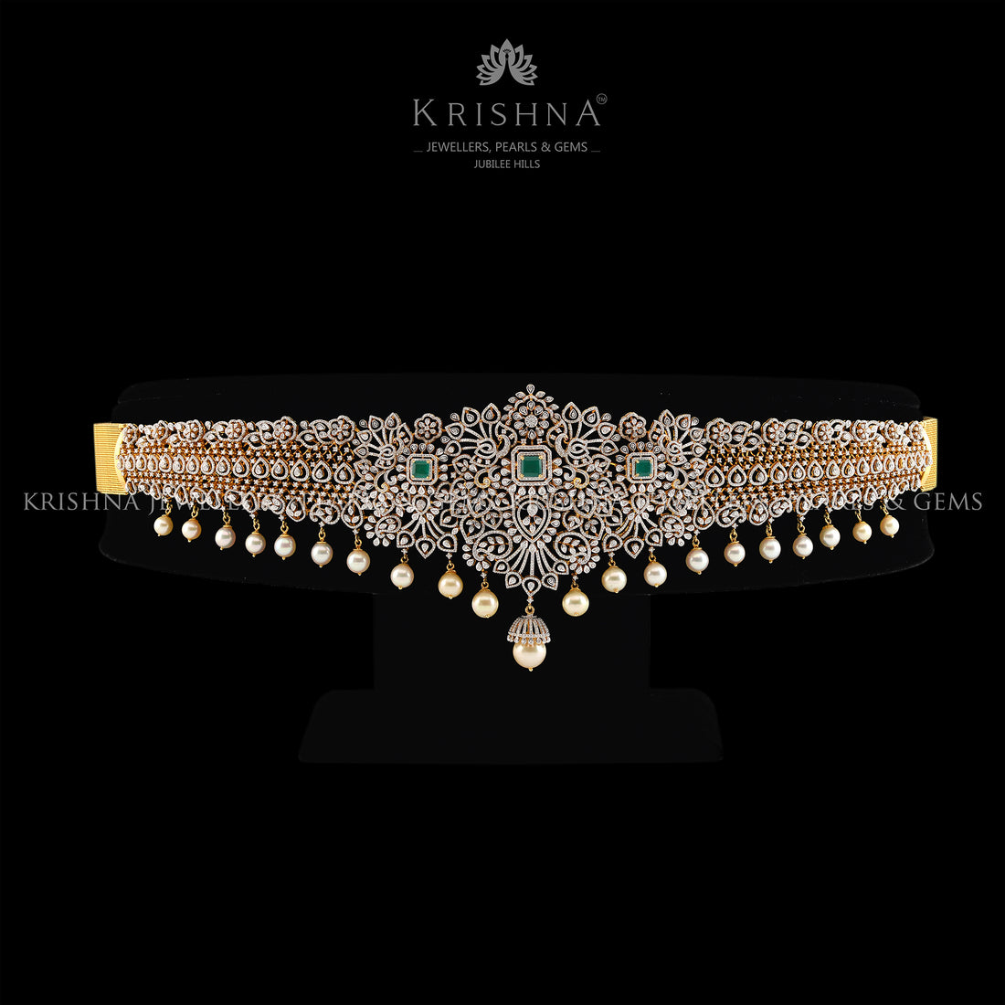 Diamond Vaddanam Crafted with18k Gold - Krishna Jewellers Pearls and Gems