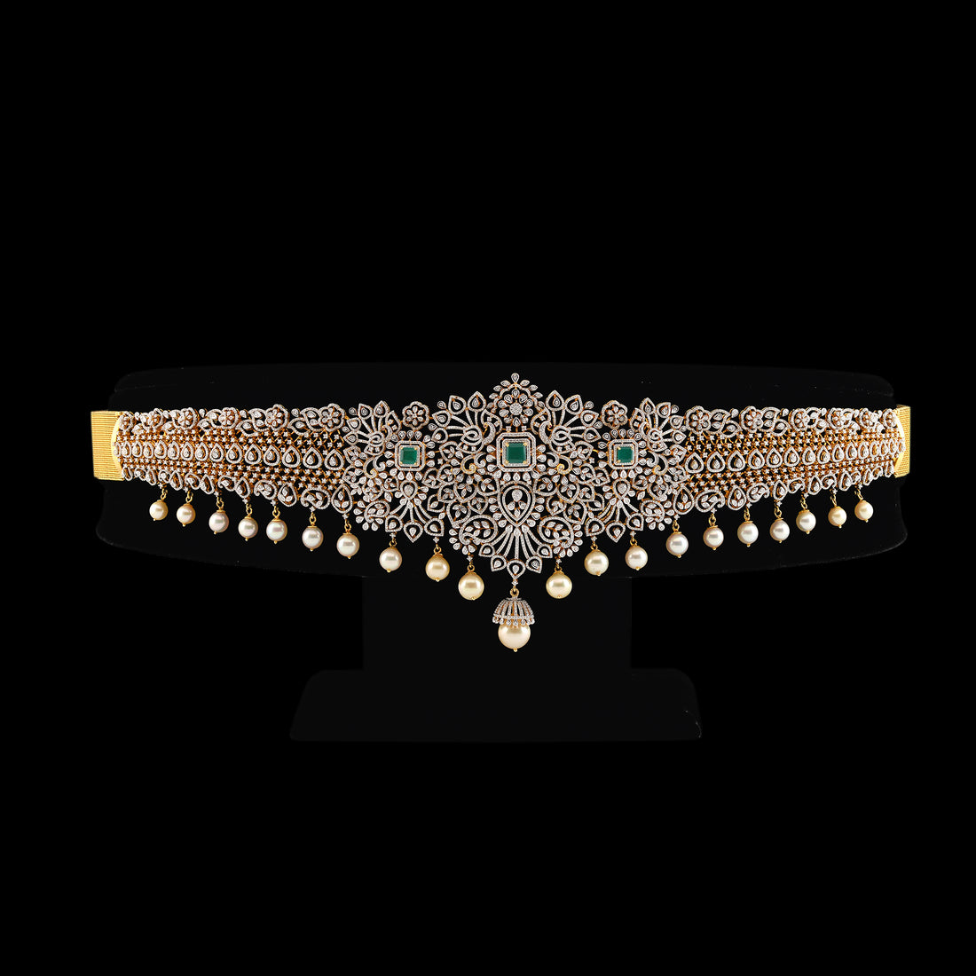 Diamond Vaddanam Crafted with18k Gold - Krishna Jewellers Pearls and Gems