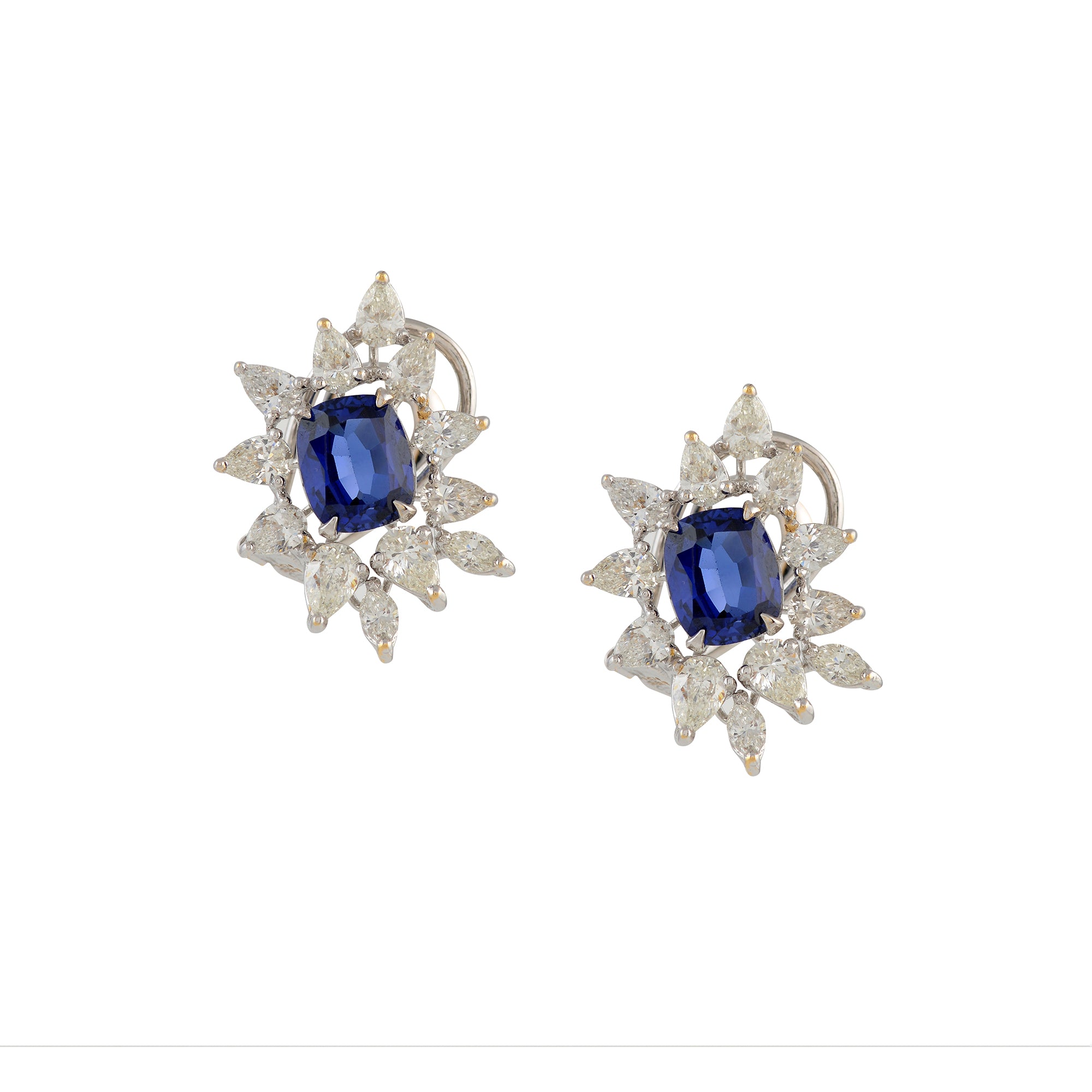 Blossom Marquise-cut Cluster Diamond Earrings - Krishna Jewellers Pearls and Gems