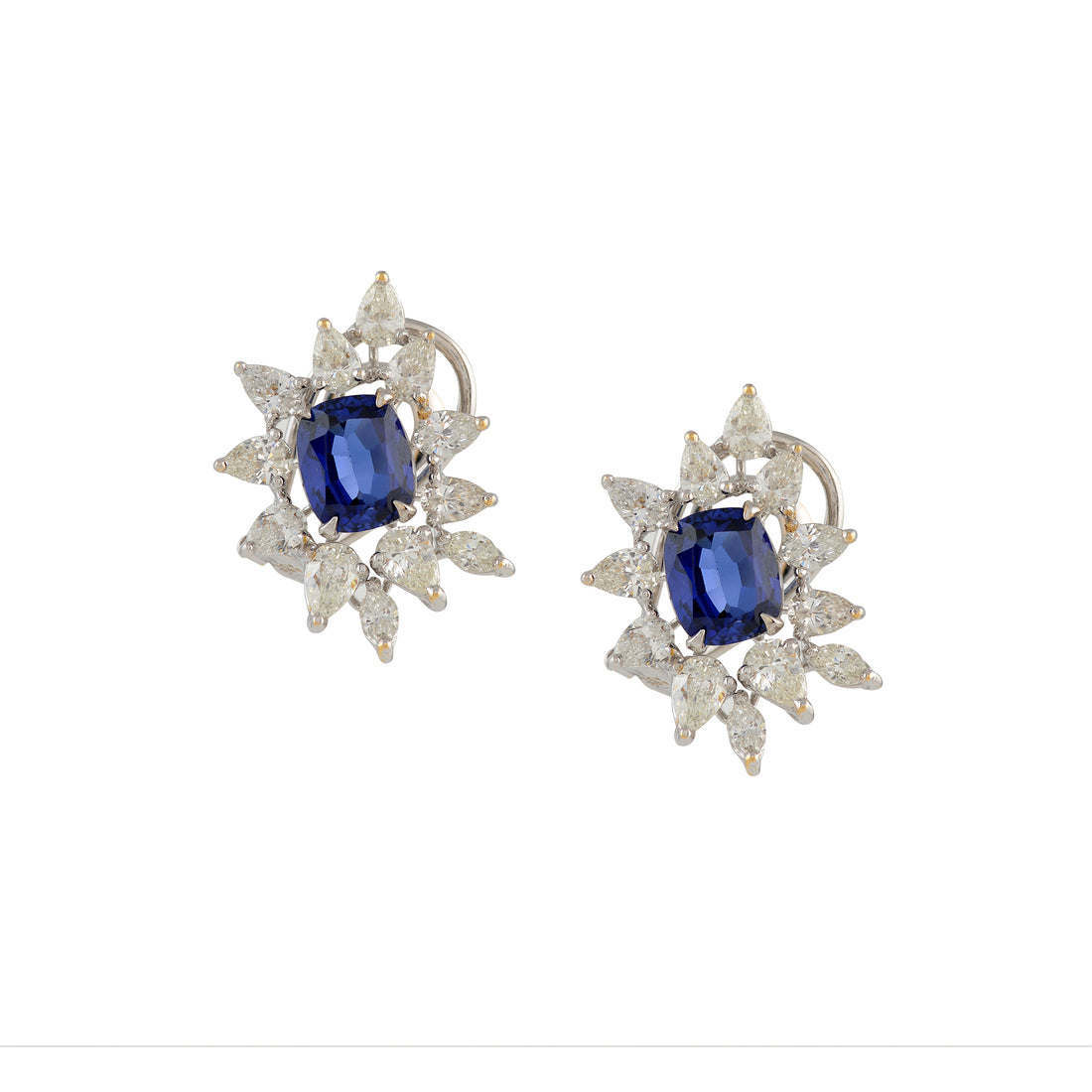 Blossom Marquise-cut Cluster Diamond Earrings - Krishna Jewellers Pearls and Gems