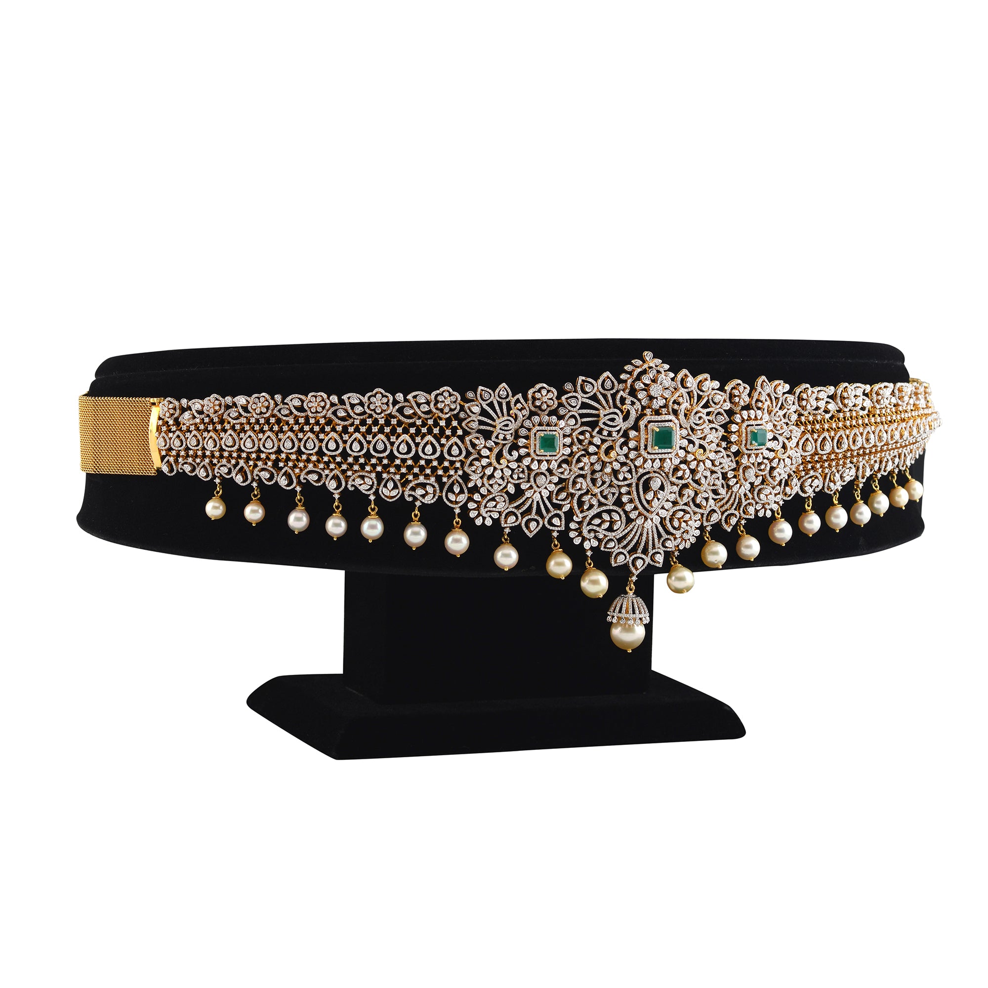 Diamond Vaddanam Crafted with18k Gold - Krishna Jewellers Pearls and Gems