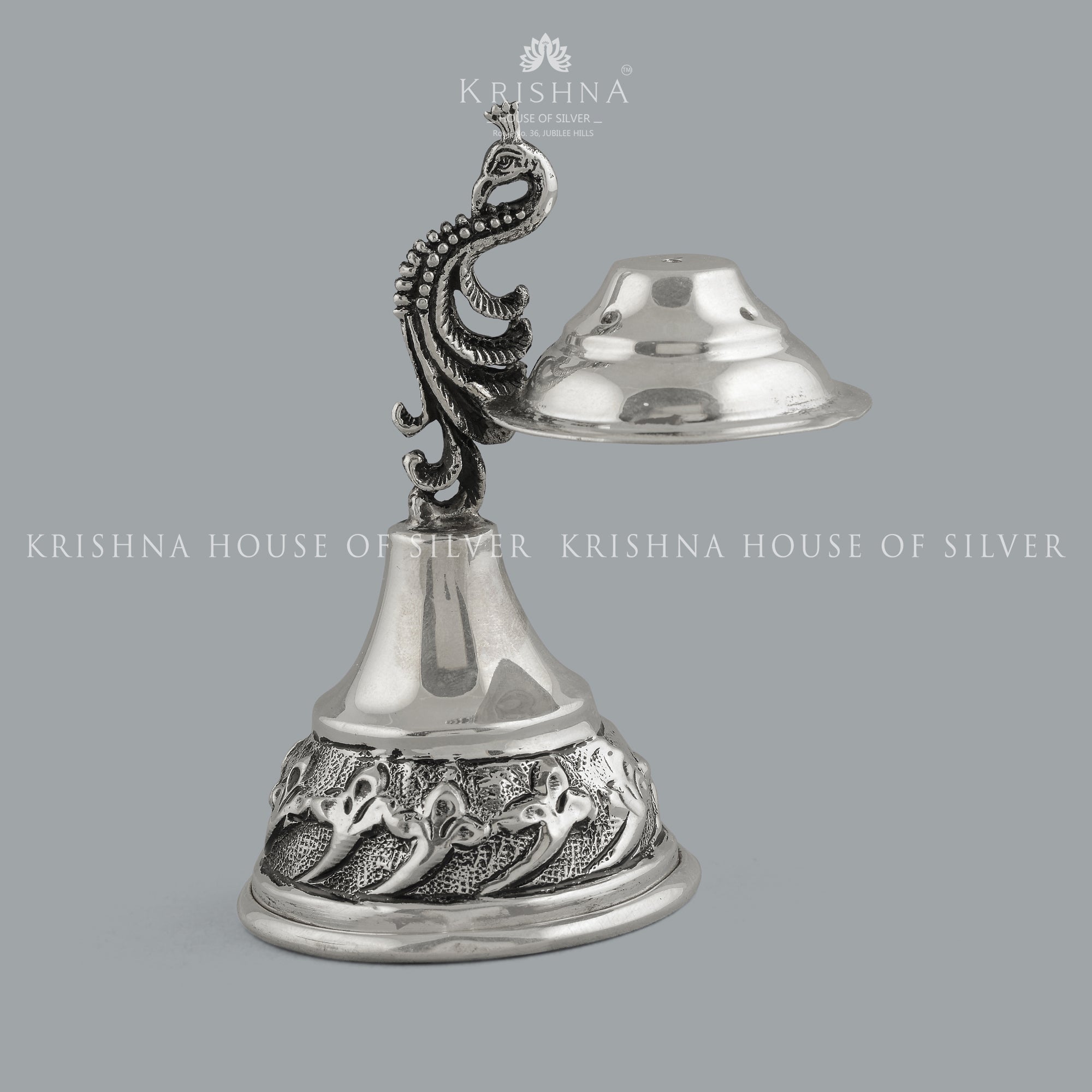 Silver Agarbatti Stand in Peacock Motif - Krishna Jewellers Pearls and Gems