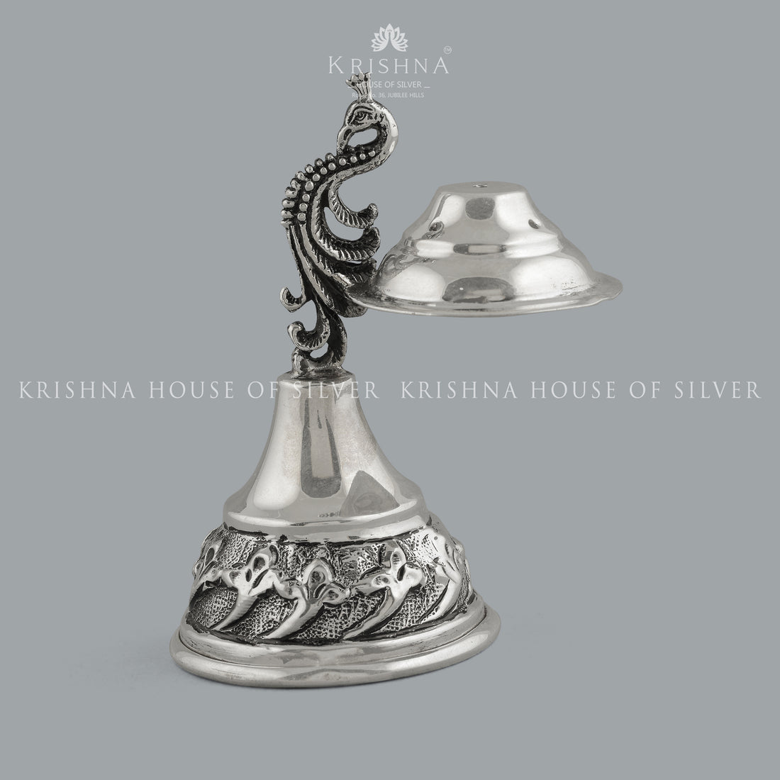 Silver Agarbatti Stand in Peacock Motif - Krishna Jewellers Pearls and Gems