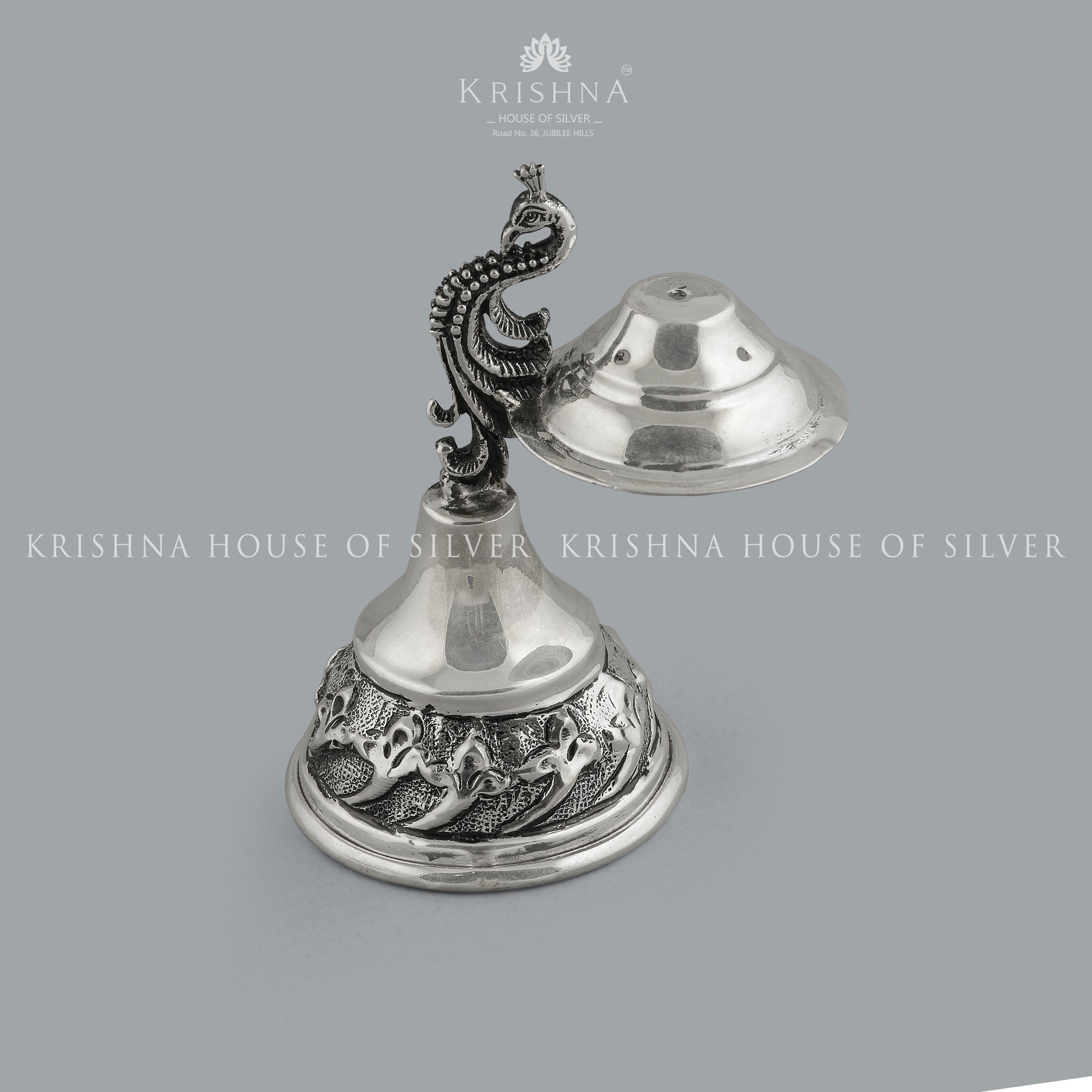 Silver Agarbatti Stand in Peacock Motif - Krishna Jewellers Pearls and Gems