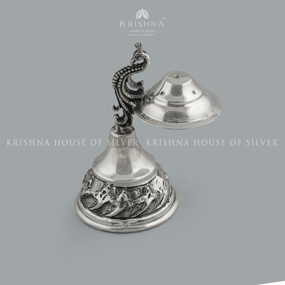 Silver Agarbatti Stand in Peacock Motif - Krishna Jewellers Pearls and Gems
