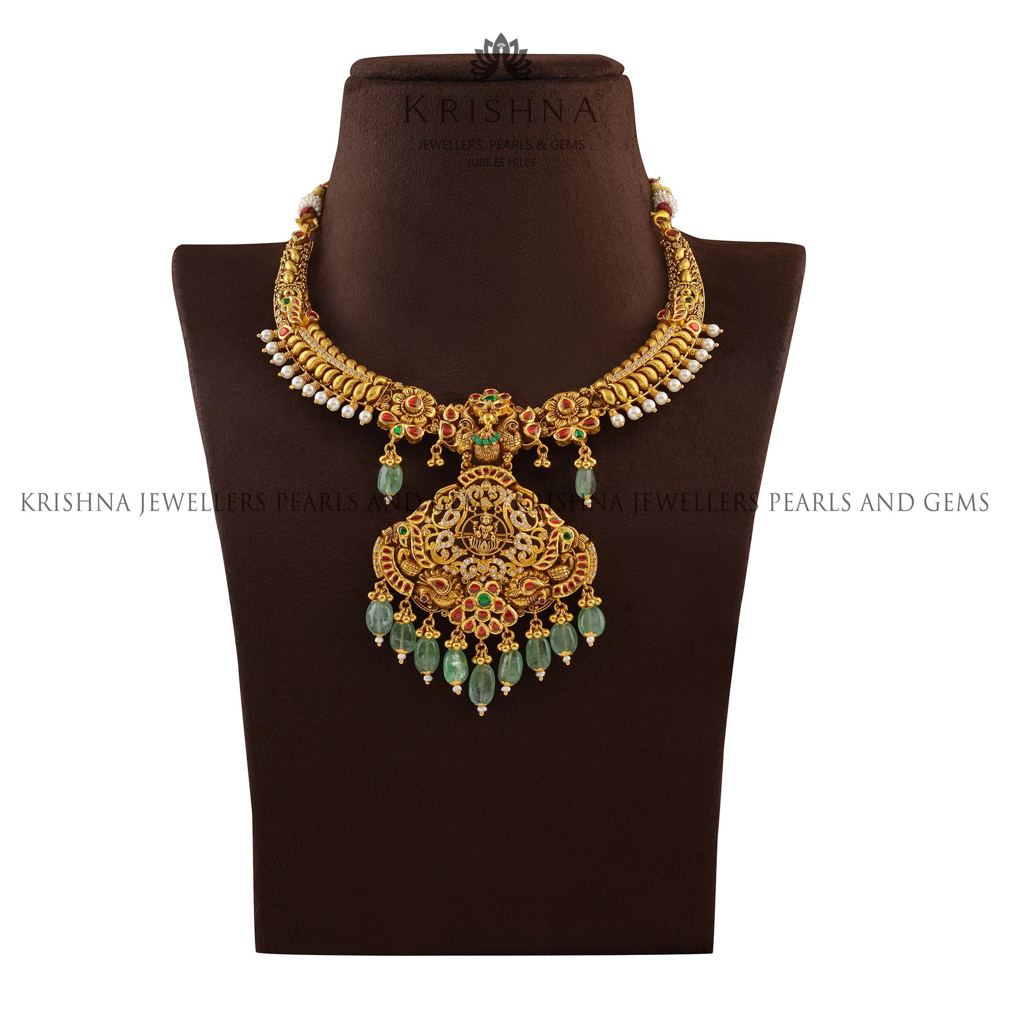 Divine Gold Kanti Necklace - Krishna Jewellers Pearls and Gems