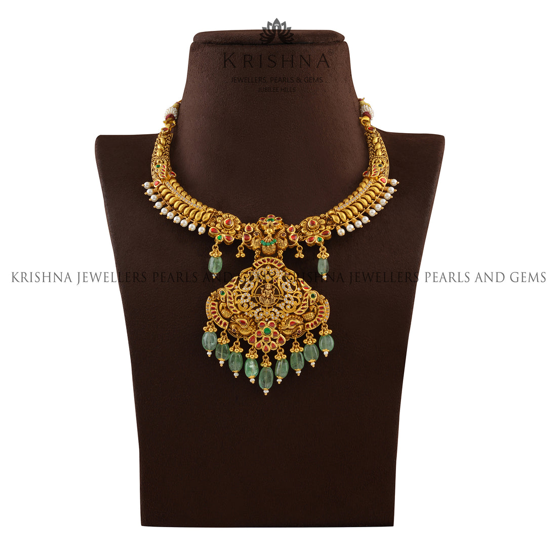 Divine Gold Kanti Necklace - Krishna Jewellers Pearls and Gems