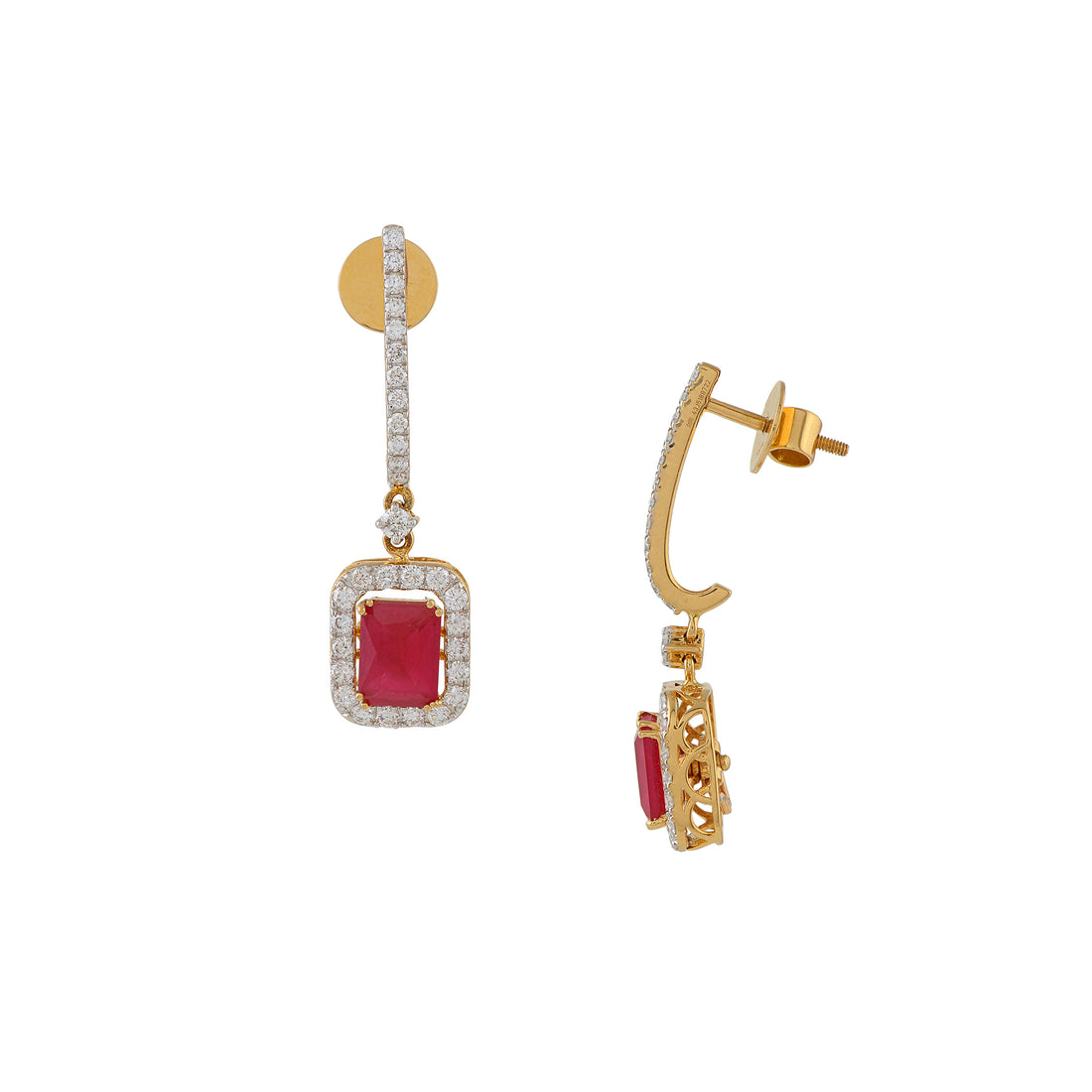 Plush Diamond Hanging Earring - Krishna Jewellers Pearls and Gems