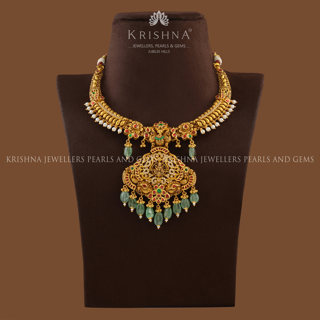 Divine Gold Kanti Necklace - Krishna Jewellers Pearls and Gems
