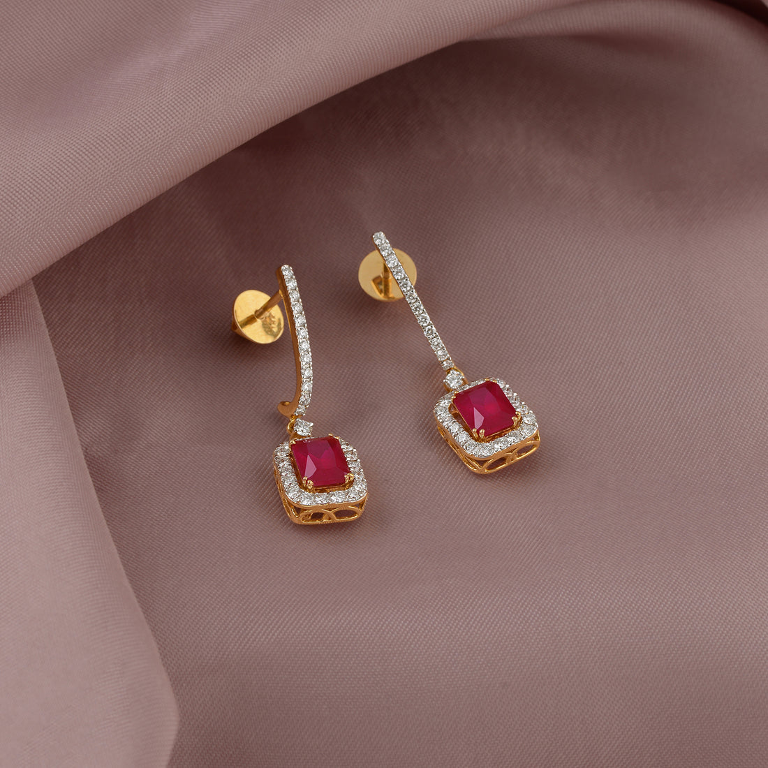 Plush Diamond Hanging Earring - Krishna Jewellers Pearls and Gems
