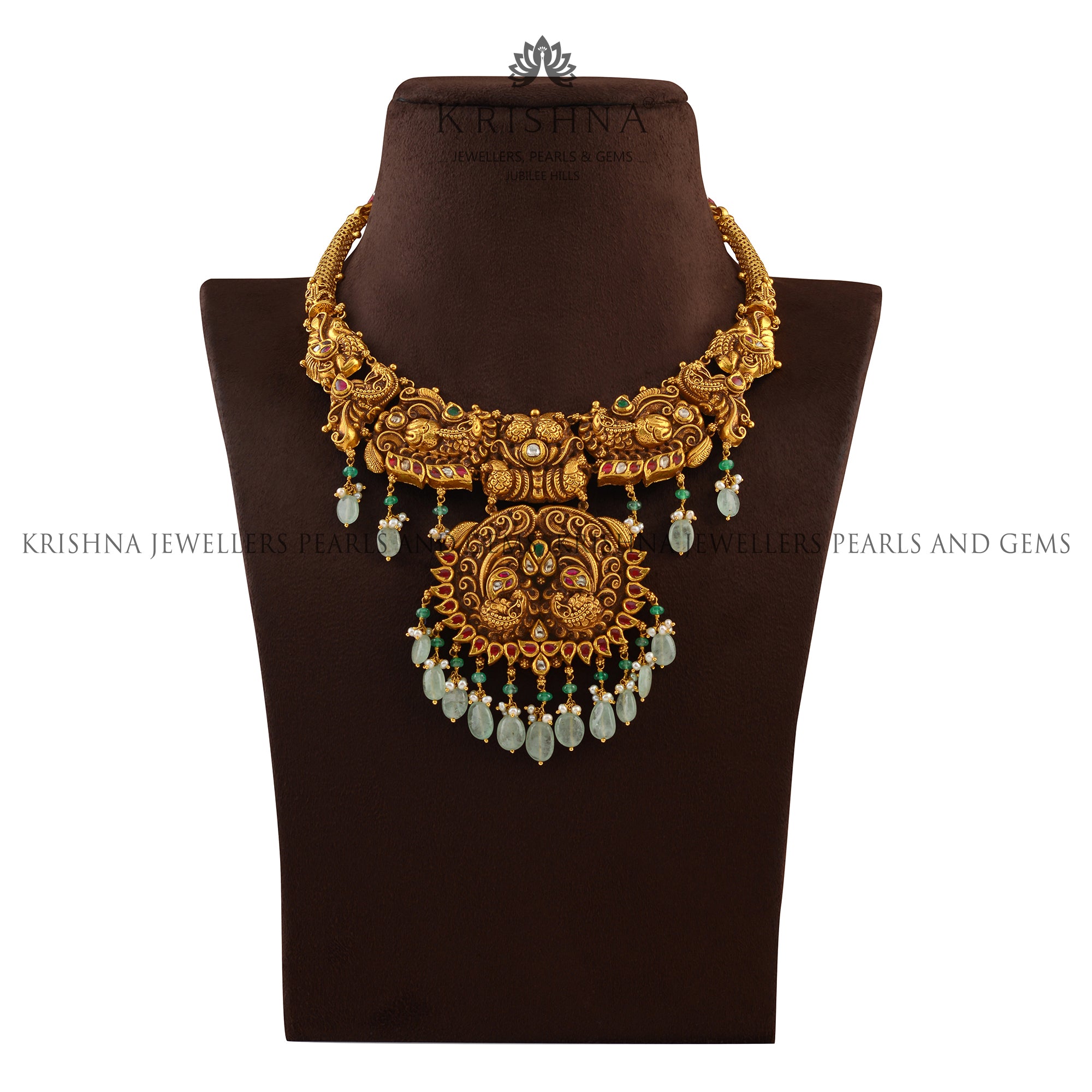 Dainty Short Gold Necklace - Krishna Jewellers Pearls and Gems