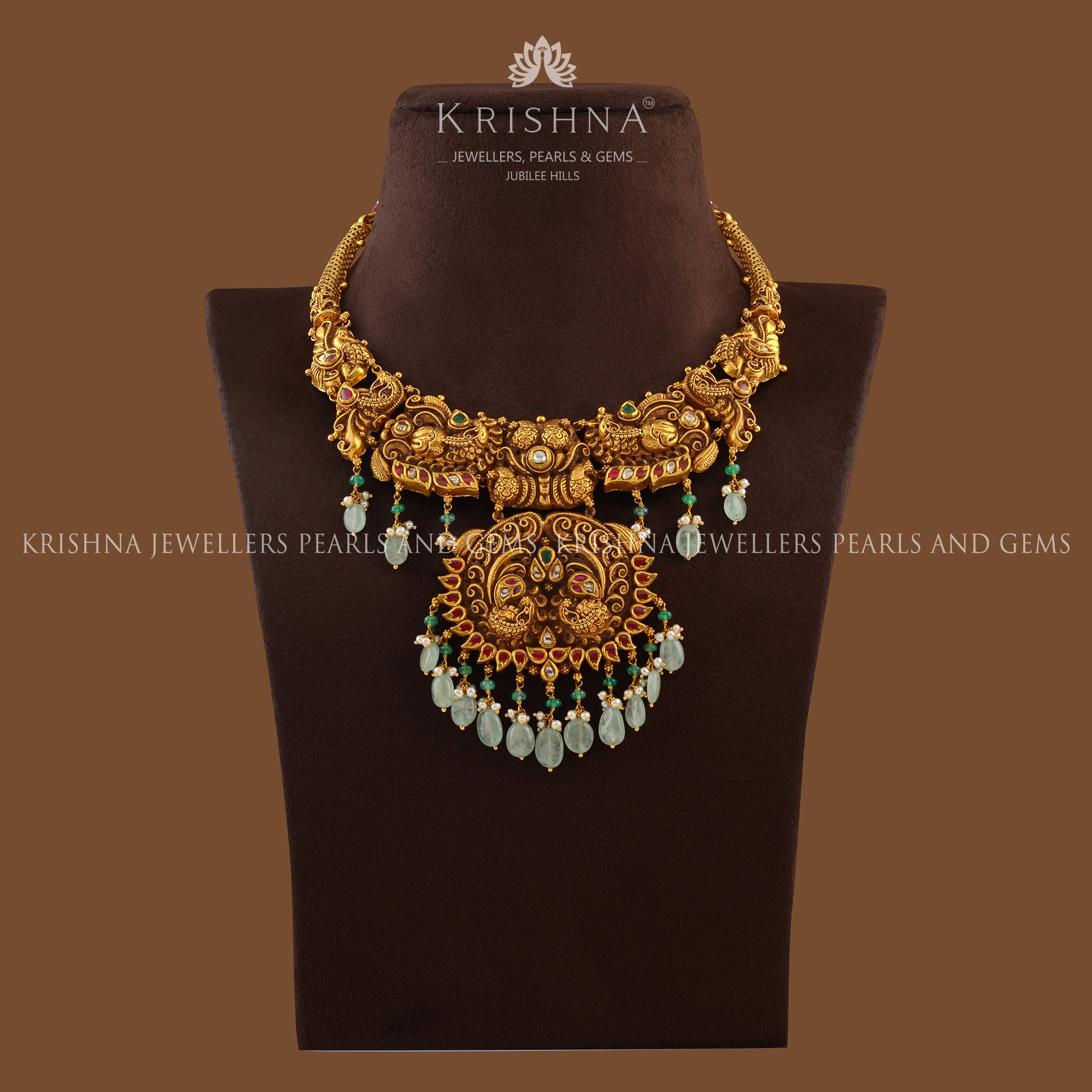 Dainty Short Gold Necklace - Krishna Jewellers Pearls and Gems