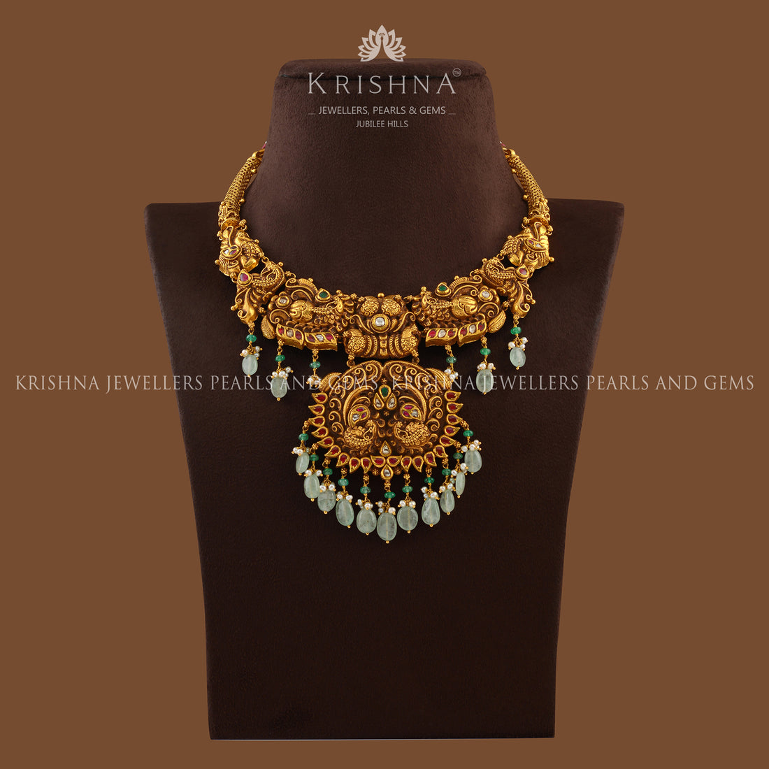 Dainty Short Gold Necklace - Krishna Jewellers Pearls and Gems