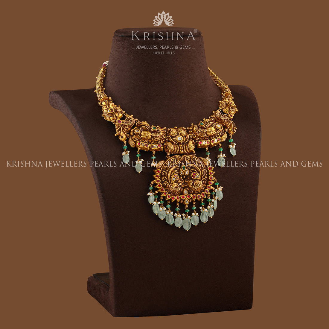 Dainty Short Gold Necklace - Krishna Jewellers Pearls and Gems
